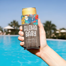 Rustikale tropische Palme Blätter Aloha Baby Dusch Selters Dosenkühler