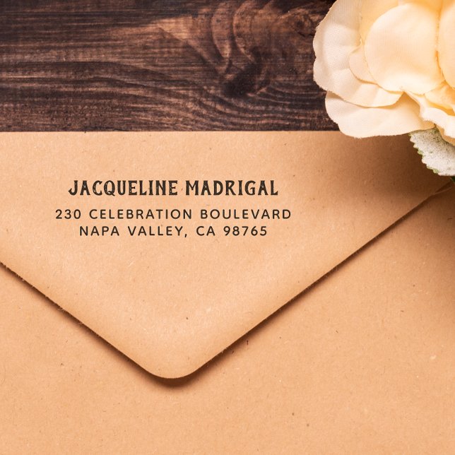 Rustikale Typografie-Adresse Permastempel (Rubber Stamp Mock-up)