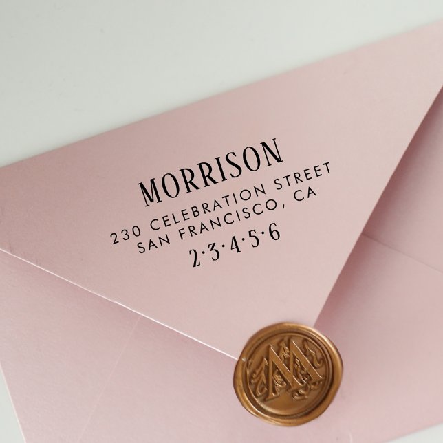 Rustikale Typografie Individuelle Name & Rücksende Gummistempel (Von Creator hochgeladen)