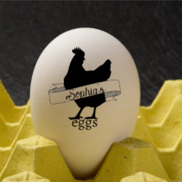 Rustikale Typografie Personalisiert Name Hühnerei Gummistempel