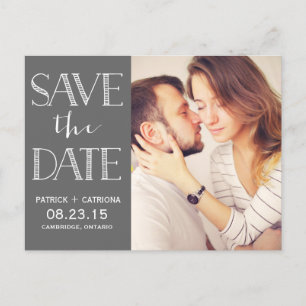 Rustikale Typografie Save-the-Date-Postkarte Gra Ankündigungspostkarte