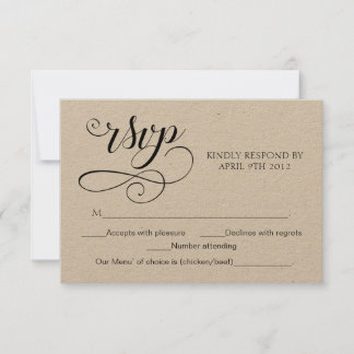 Rustikale Typografie UAWG Script Response Card wir RSVP Karte