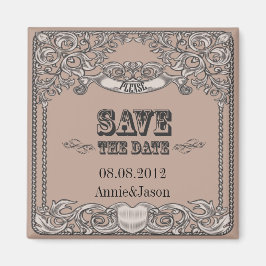 rustikale Typografie Western Hochzeit Magnet