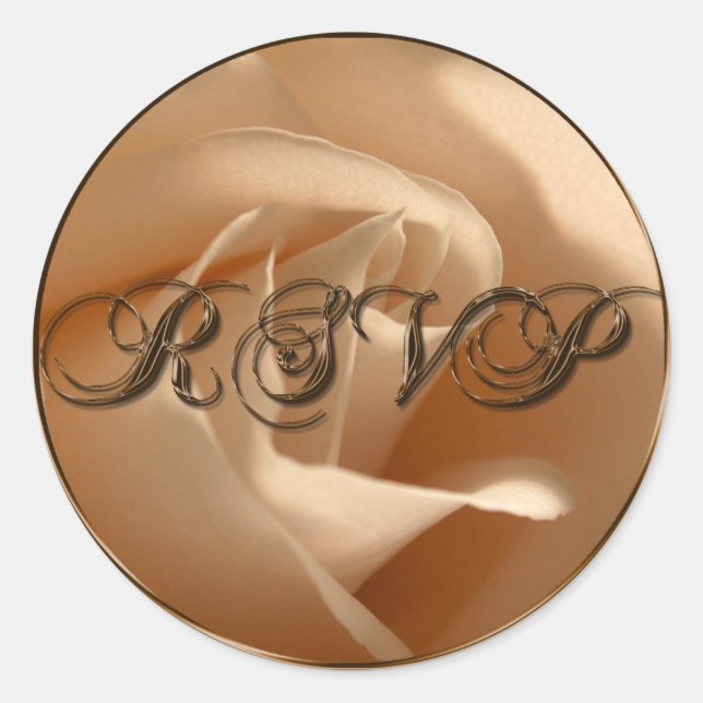 Rustikale UAWG Creme Rose Hochzeit Umschlag Aufkle Runder Aufkleber (Vorderseite)