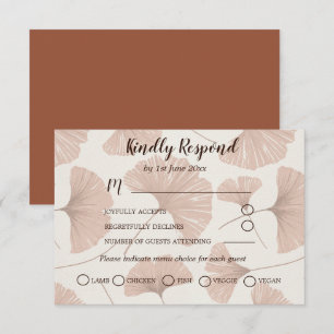 Rustikale UAWG Terracotta Botanische Hochzeit RSVP Karte