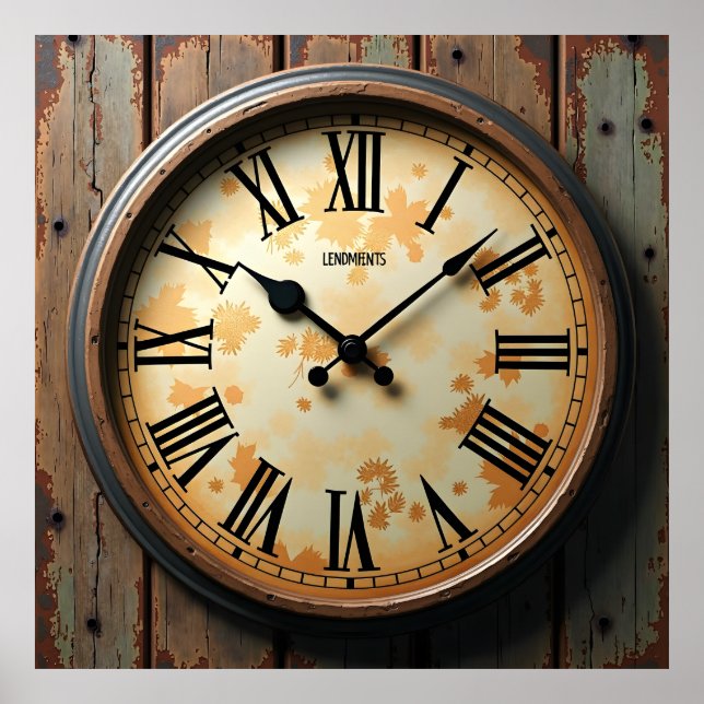 Rustikale Uhr Poster (Vorne)