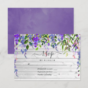 Rustikale Ultra-Violet-Aquarellblüte RSVP Karte