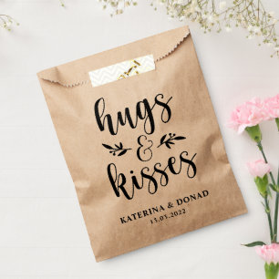 Rustikale Umarmungen & Küsse Hochzeit Brautparty Geschenktütchen