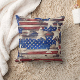 Rustikale US Flagge Kissen