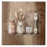 Rustikale Utensitäten Aquarellfarben Imitate Holz  Fliese<br><div class="desc">Rustikaler Bauernhof Aquarell Utensilien Szene auf einem Imitat Holz Hintergrund. Mix und passend zu anderen Fliesen,  um Ihr eigenes individuelles Aussehen zu schaffen. Imitate Stein Farbe Fliesen sind auch verfügbar,  um Ihre Muster zu erstellen.</div>