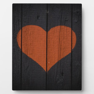 Rustikale Valentinas Rotes Herz Black Wood Outhous Fotoplatte