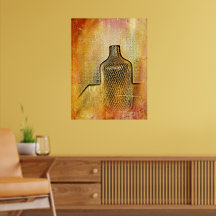 Rustikale Vase-Impression Warm Abstrakt rosa