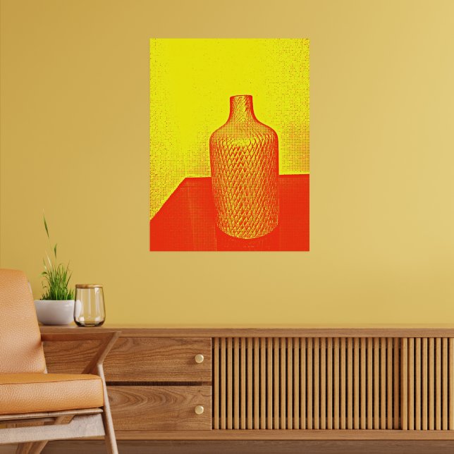 Rustikale Vase-Impression Warm Poster (Wohnzimmer 2)
