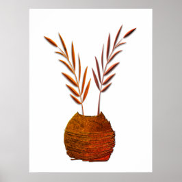 Rustikale Vase Kupfer Look Boho Branchen Poster