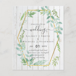 Rustikale Vegetation auf Driftwood Budget Wedding Flyer