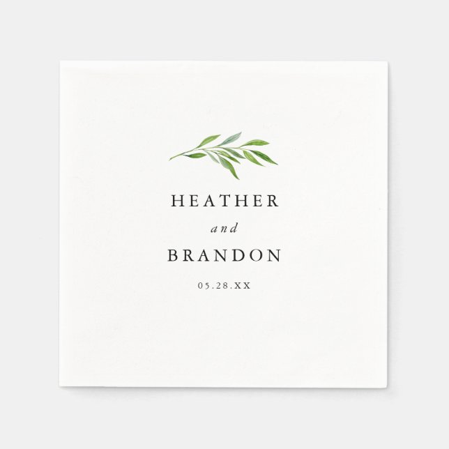 Rustikale Vegetation Eleganter Hochzeitstisch Empf Serviette (Vorderseite)