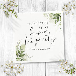 Rustikale Vegetation Elegantes Script Bridal Tea P Serviette
