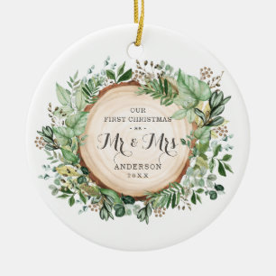 Rustikale Vegetation Erster Weihnachten als Mr. un Keramik Ornament