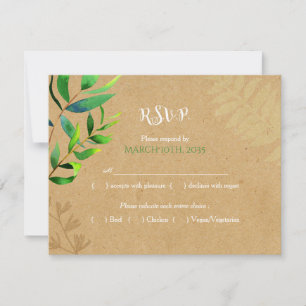 Rustikale Vegetation Hochzeitsmahl UAWG RSVP Karte