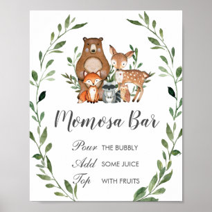 Rustikale Vegetation Landtiere Momosa Bar Sign Poster
