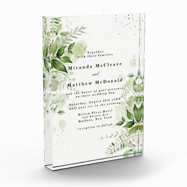 Rustikale Vegetation Weinberg Sake Hochzeit einlad Fotoblock (Links)