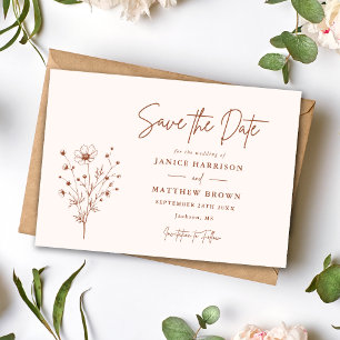 Rustikale verbrannte Orange Boho elegante Foto Hoc Save The Date