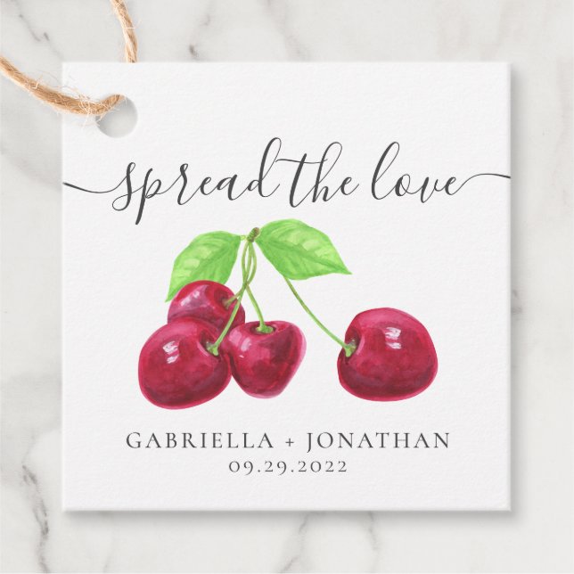 Rustikale Verbreitung der Liebe Cherry Jam Kraft P Geschenkanhänger (Vorderseite)