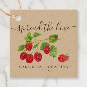 Rustikale Verbreitung der Liebe Himbeere Jam Kraft Geschenkanhänger