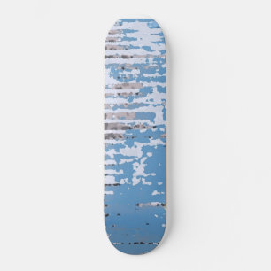 Rustikale verwitterte/ Braune blaue Gestaltung Skateboard