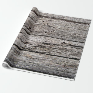 Rustikale verwitterte hölzerne Strandplatten Geschenkpapier