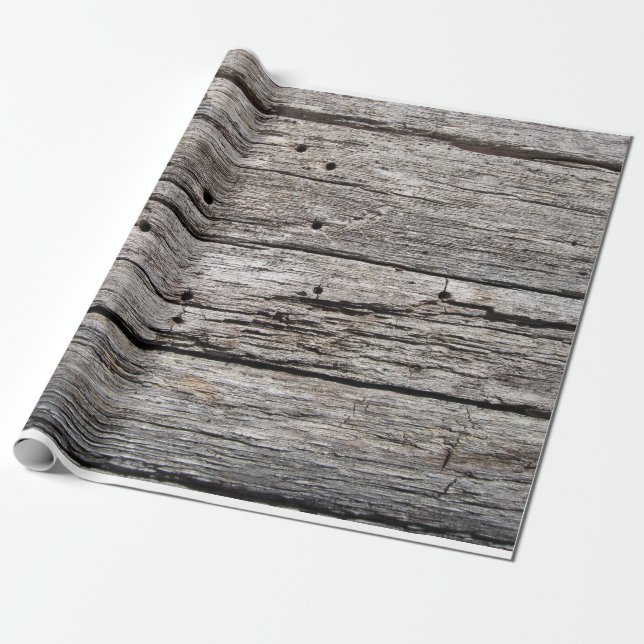 Rustikale verwitterte hölzerne Strandplatten Geschenkpapier (Ungerollt)