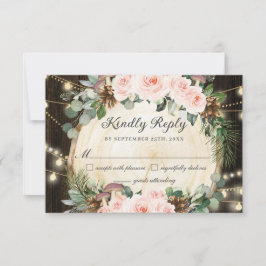 Rustikale verzauberte Wälder Blütenblüte Quinceañe RSVP Karte