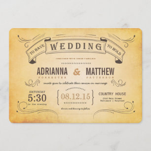 Rustikale Vintag Banner Romantische Hochzeit Einladung