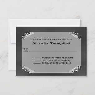 Rustikale Vintag Chalk Board Hochzeitkarte RSVP Karte