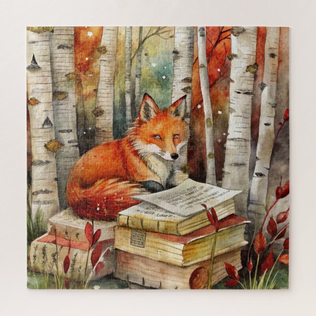 Rustikale Vintag Fox Books Woodland Herbst (Vertikal)