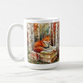 Rustikale Vintag Fox Books Woodland Herbst Kaffeetasse