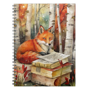 Rustikale Vintag Fox Books Woodland Herbst Notizblock