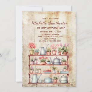 Rustikale Vintage-Bauernhausküche 90. Geburtstag Einladung