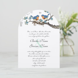 Rustikale Vintage Bluebirds Hochzeitseinladungen Einladung