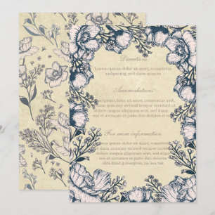 Rustikale Vintage Blume Blumenzwiebelwege Einladung