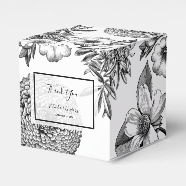 Rustikale Vintage Blume Hochzeit Geschenkschachtel (Vorderseite)