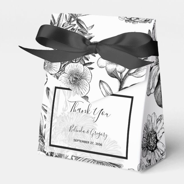 Rustikale Vintage Blume Hochzeit Geschenkschachtel (Vorderseite)