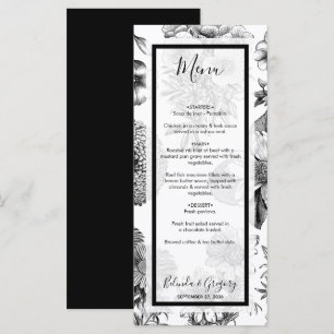 Rustikale Vintage Blume Hochzeit Menükarte