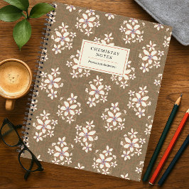 Rustikale Vintage-Blumen-Textur-Studenten-Individu Notizbuch
