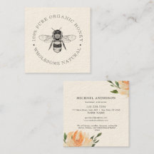 Rustikale Vintage einfache Biene Honig Floral