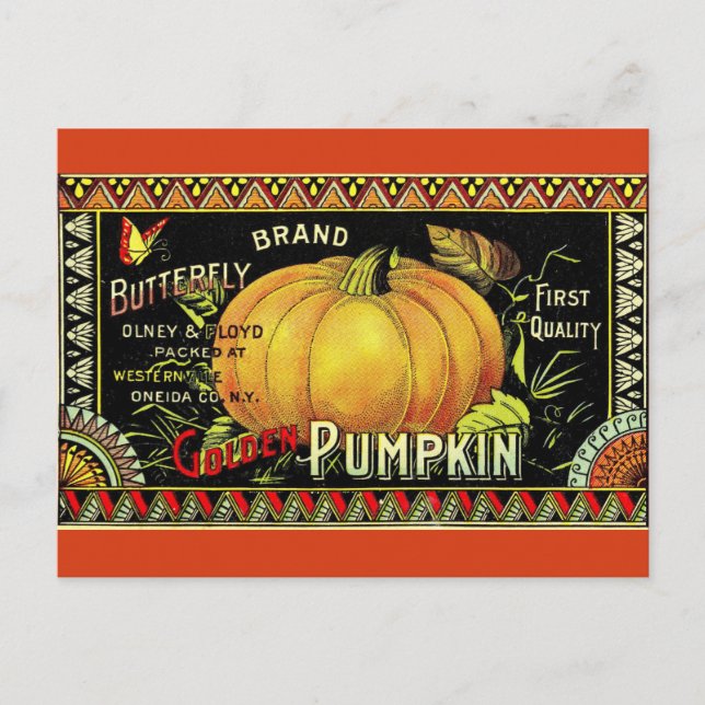 Rustikale Vintage Herbstpumpendekor Postkarte (Vorderseite)