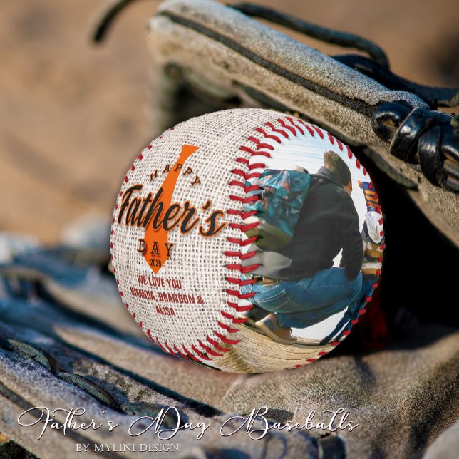 Rustikale Vintage Krawatte Foto Collage Vatertag Baseball (Von Creator hochgeladen)