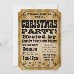 Rustikale Vintage Land Weihnachten Party Einladung