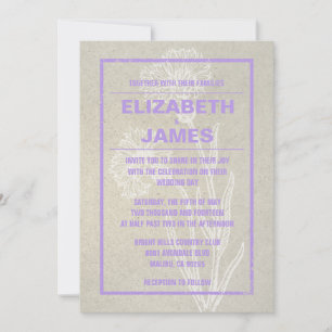 Rustikale Vintage Lavendel Hochzeitseinladungen Einladung