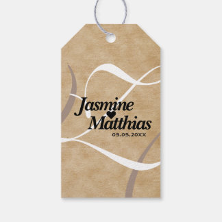 Rustikale, Vintage Mongram Burlap Wedding Geschenkanhänger